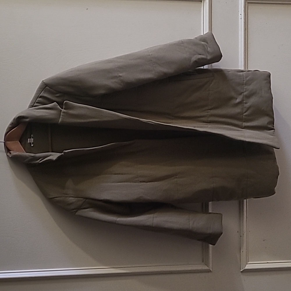 Garnet Hill French Terry Quilted Coat Sz M - Picture 2 of 6